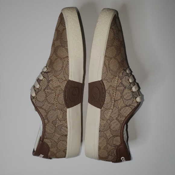 NWOT Women's Authentic Coach Citysole Skate Sneakers C2705 Signature Khaki Logo - Picture 3 of 11